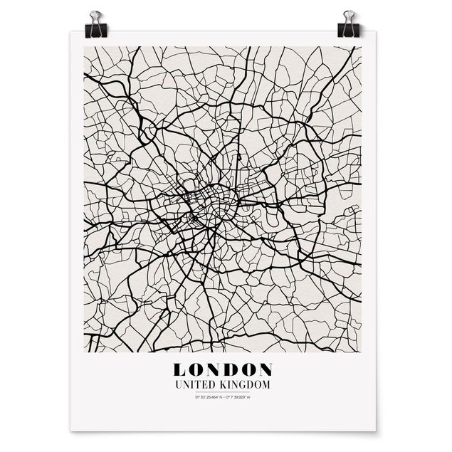 Wanddeko Esszimmer Stadtplan London - Klassik