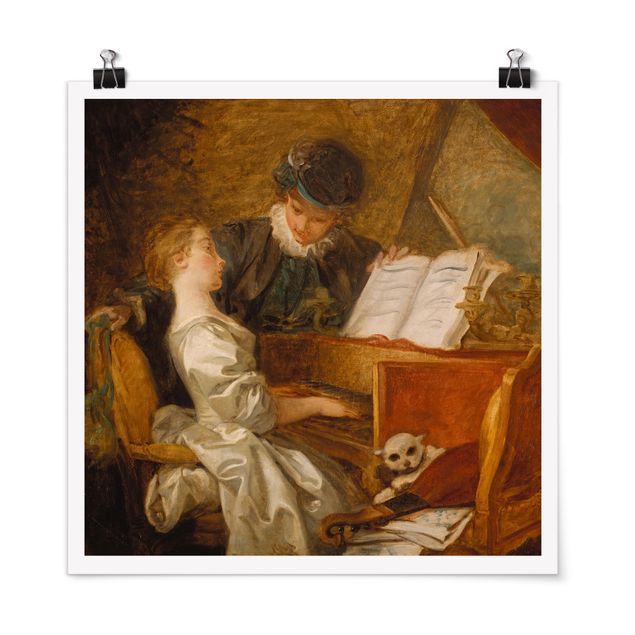 Wanddeko Schlafzimmer Jean Honoré Fragonard - Die Klavierstunde