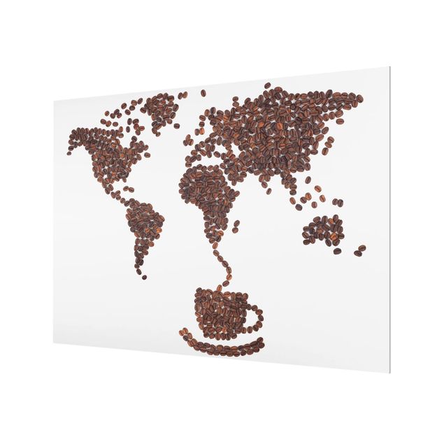 Küchenspiegel Glas Kaffee um die Welt