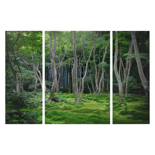 Wanddeko grün Japanischer Wald