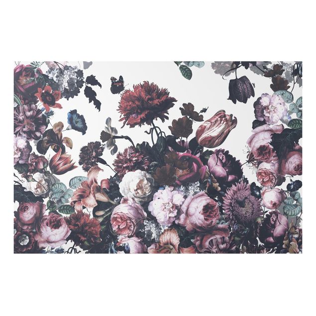 Wanddeko Blume Altmeisterlicher Blumenrausch mit Rosen Bouquet