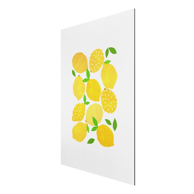 Wanddeko Esszimmer Zitronen mit Punkten