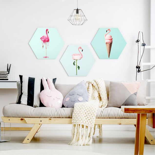 Wanddeko Schlafzimmer Flamingo Set