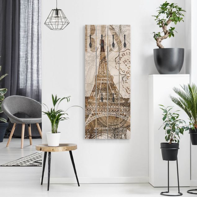 Wanddeko Büro Shabby Chic Collage - Paris