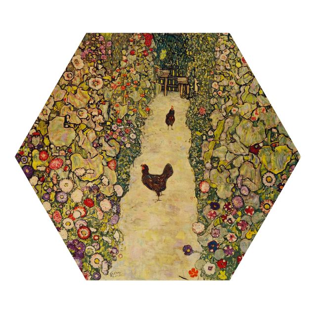 Wanddeko Esszimmer Gustav Klimt - Gartenweg mit Hühnern