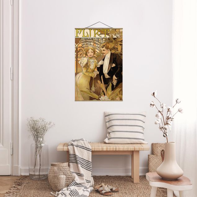 Wanddeko Wohnzimmer Alfons Mucha - Werbeplakat für Flirt Biscuits