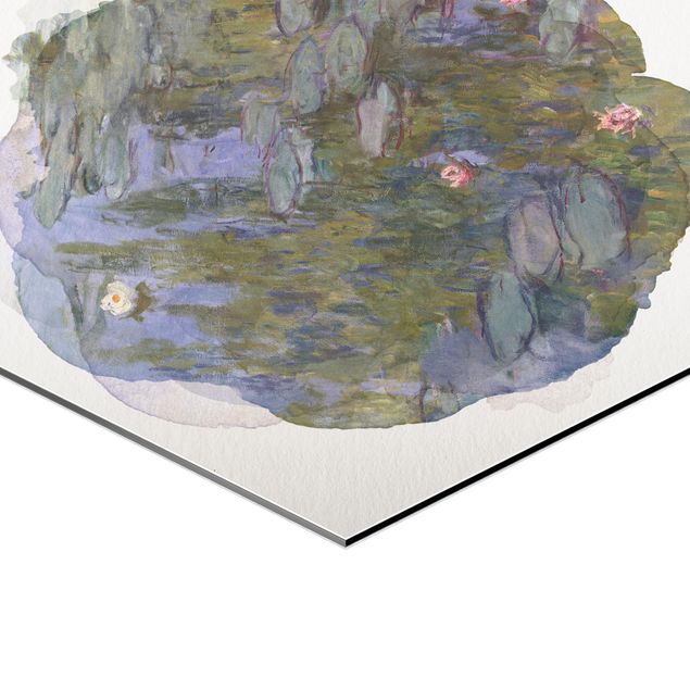 Wanddeko Pflanzen Wasserfarben - Claude Monet - Seerosen (Nympheas)
