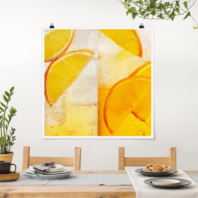 Wanddeko Esszimmer Orange auf Eis