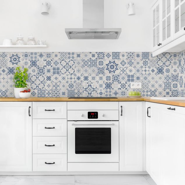 Wanddeko Küche Keramikfliesen Agadir blau