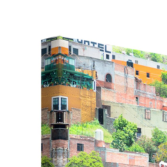 Wanddeko Treppenhaus Farbige Häuserfront Guanajuato