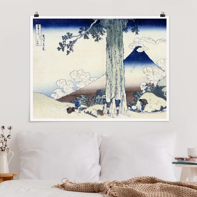 Wanddeko blau Katsushika Hokusai - Mishima Pass in der Provinz Kai