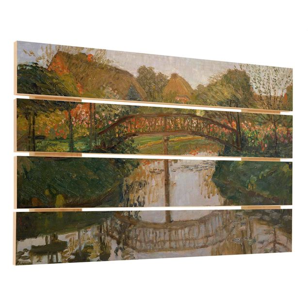 Wanddeko grün Otto Modersohn - Bauerngarten mit Brücke