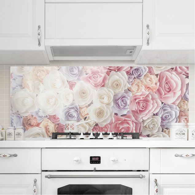 Küchen Deko Pastell Paper Art Rosen