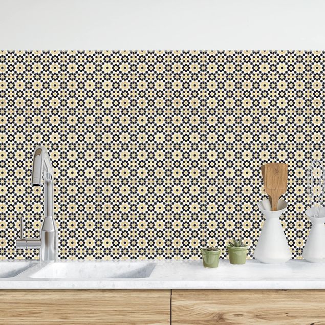 Küchen Deko Orientalisches Muster mit goldenen Blüten