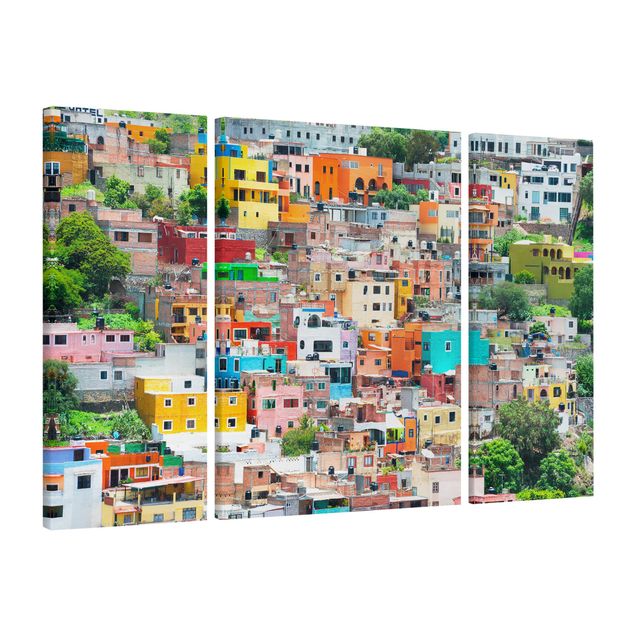 Wanddeko Flur Farbige Häuserfront Guanajuato