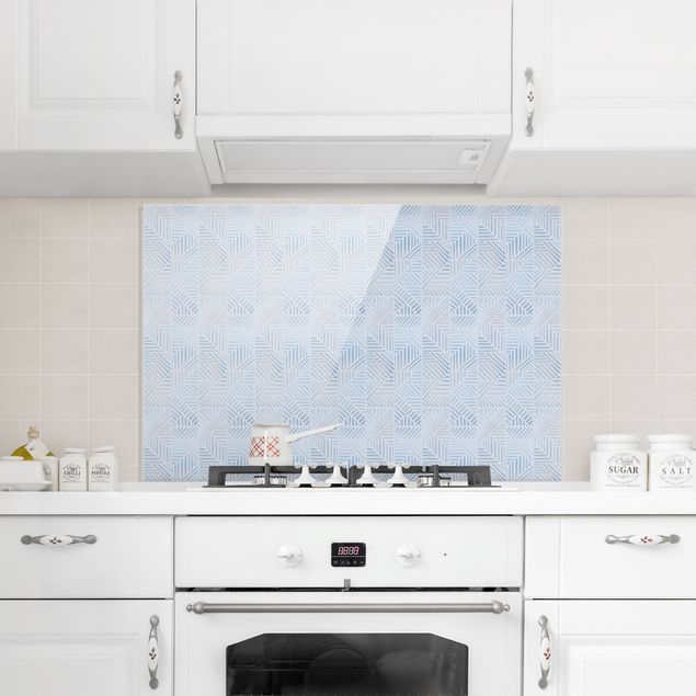 Küche Dekoration Linienmuster Verlauf in Blau