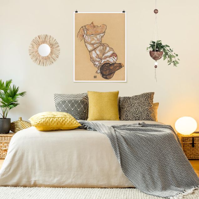 Wanddeko Schlafzimmer Egon Schiele - Weiblicher Torso in Unterwäsche