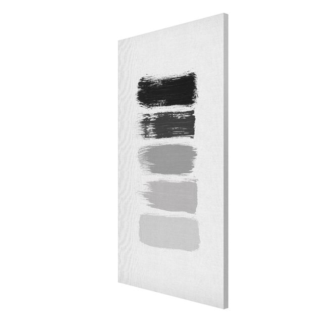 Wanddeko Esszimmer Streifen in Schwarz und Grau