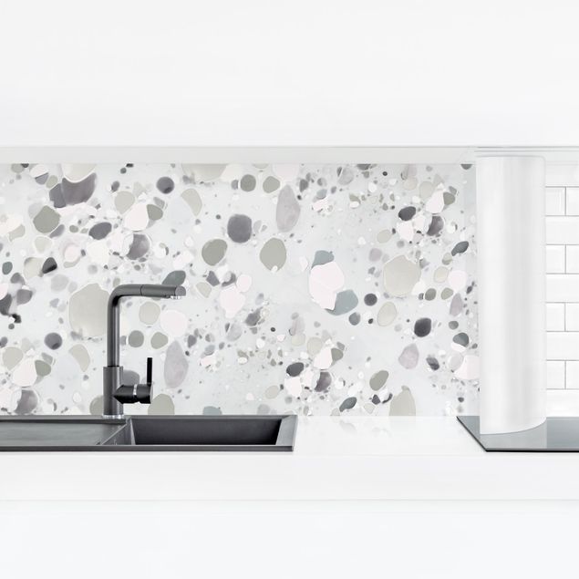 Küchenrückwand Folie selbstklebend Kies Muster in Grau