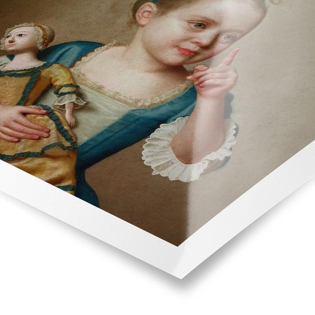 Wanddeko Esszimmer Jean Etienne Liotard - Mädchen mit Puppe