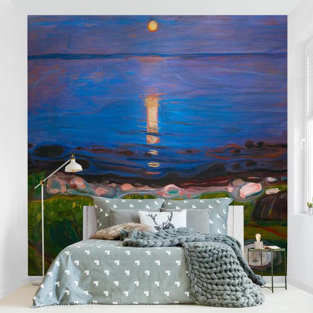 expressionistische Kunstdrucke Edvard Munch - Sommernacht am Meeresstrand