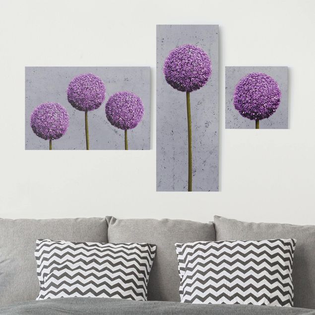 Wanddeko Wohnzimmer Allium Blüten Kugeln