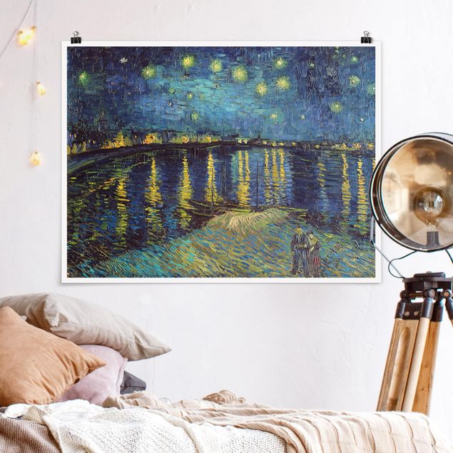 Wanddeko blau Vincent van Gogh - Sternennacht über der Rhône