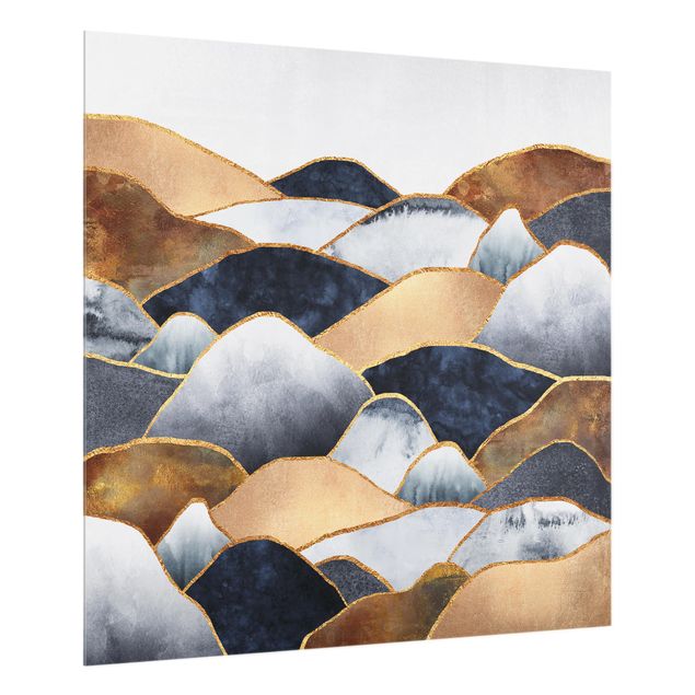 Deko Abstrakt Goldene Berge Aquarell