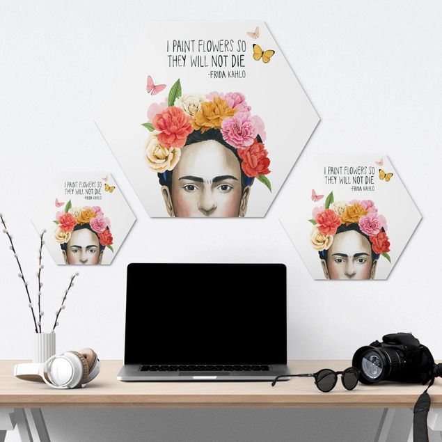 Wanddeko über Bett Fridas Gedanken - Blumen