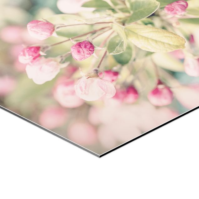 Wanddeko Treppenhaus Apfelblüte Bokeh rosa