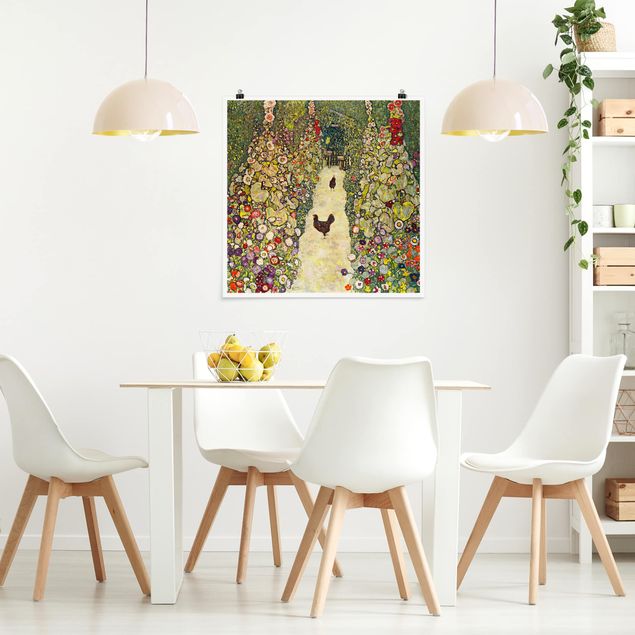 Wanddeko Küche Gustav Klimt - Gartenweg mit Hühnern