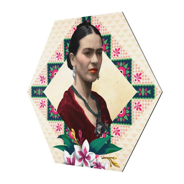 Wanddeko Treppenhaus Frida Kahlo - Blumen und Geometrie