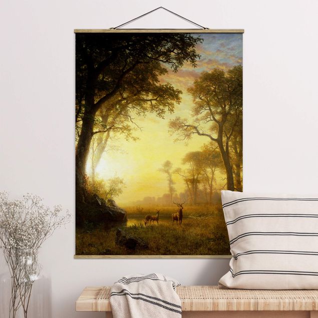 Wanddeko Wohnzimmer Albert Bierstadt - Sonnenbeschienene Lichtung