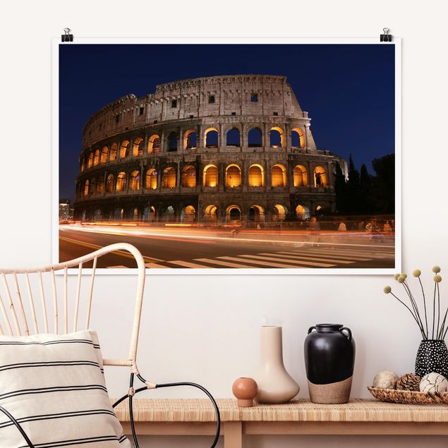 Wanddeko Architektur Colosseum in Rom bei Nacht