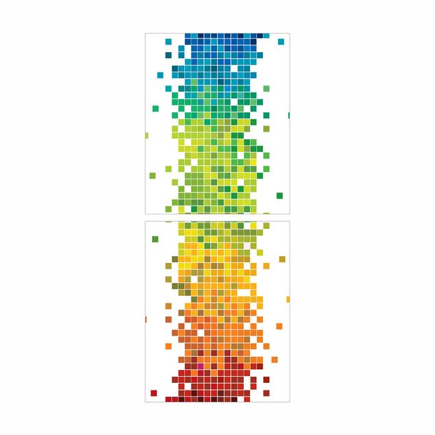 Klebefolie Muster Pixel-Regenbogen