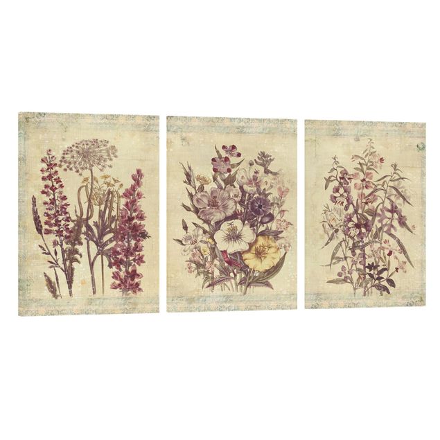 Wanddeko Blume Vintage Blumen Trio