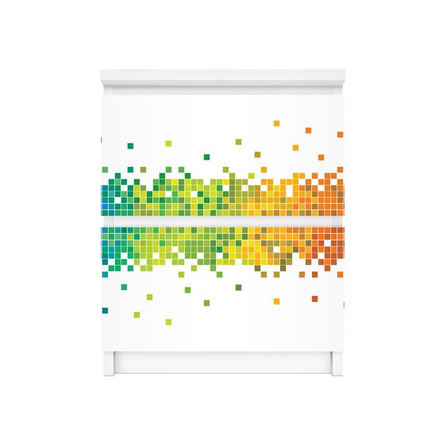 Wanddeko Esszimmer Pixel-Regenbogen