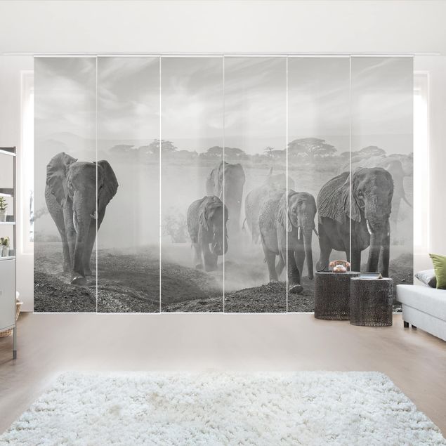 Wanddeko Wohnzimmer Elefantenherde