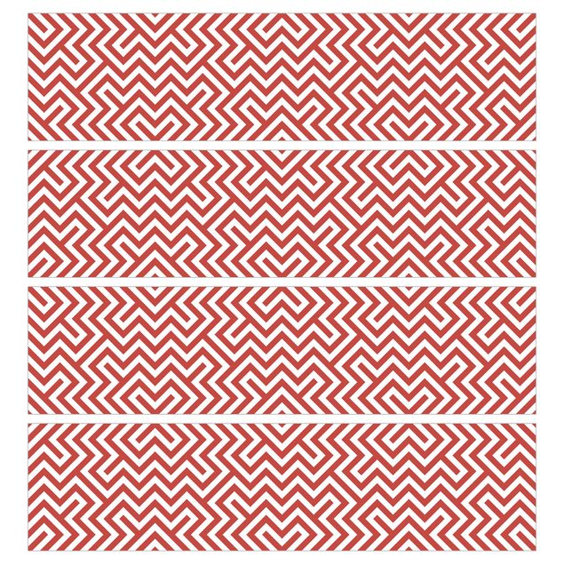 Klebefolie Muster Rotes geometrisches Streifenmuster