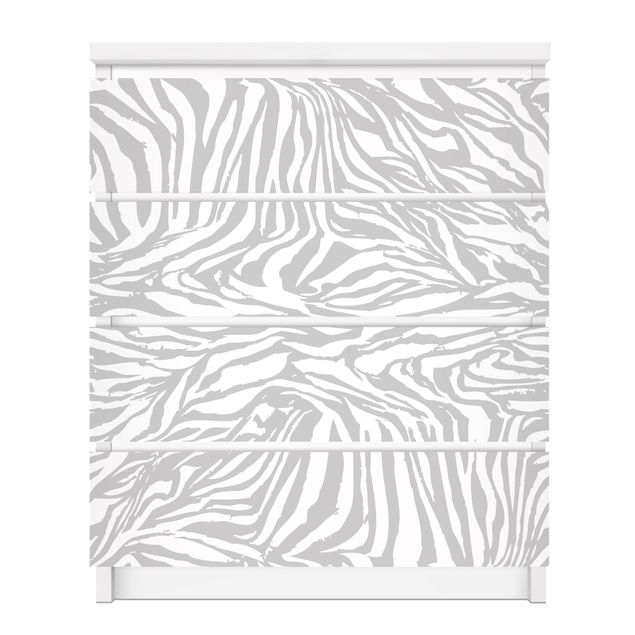 Wanddeko Esszimmer Zebra Design hellgrau Streifenmuster