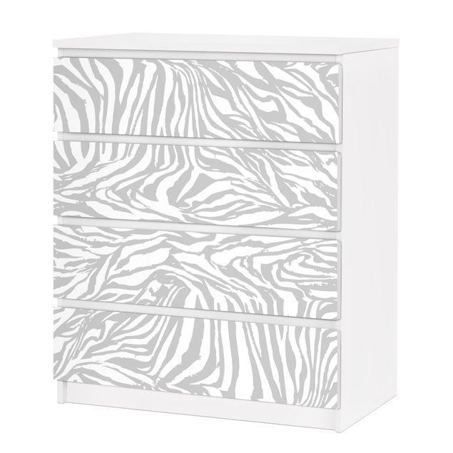 Wanddeko Praxis Zebra Design hellgrau Streifenmuster