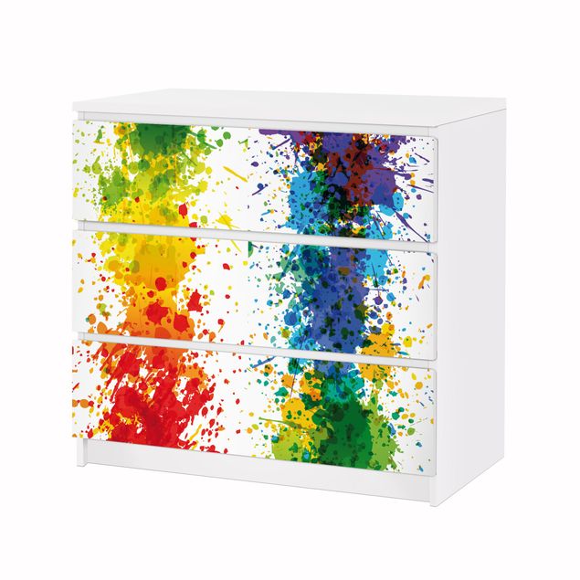 Wanddeko Büro Rainbow Splatter