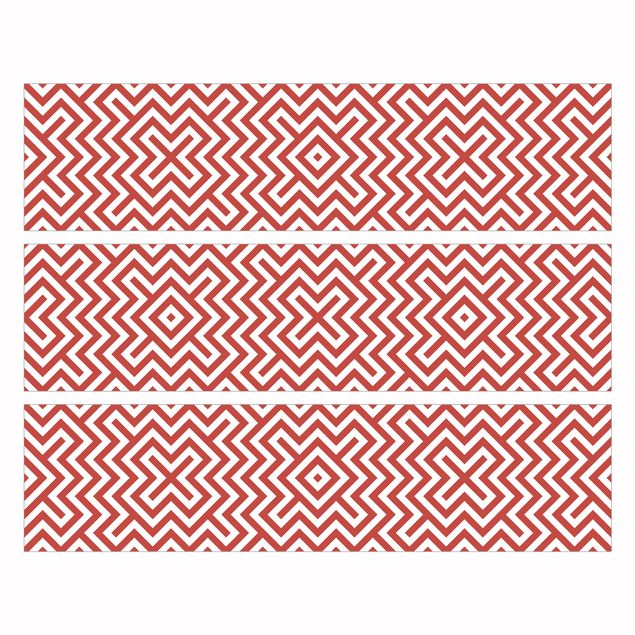 selbstklebende Folie Muster Rotes geometrisches Streifenmuster