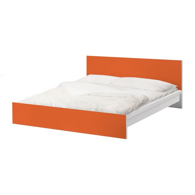 Möbelfolie für IKEA Malm Bett niedrig 160x200cm - Klebefolie Colour Orange