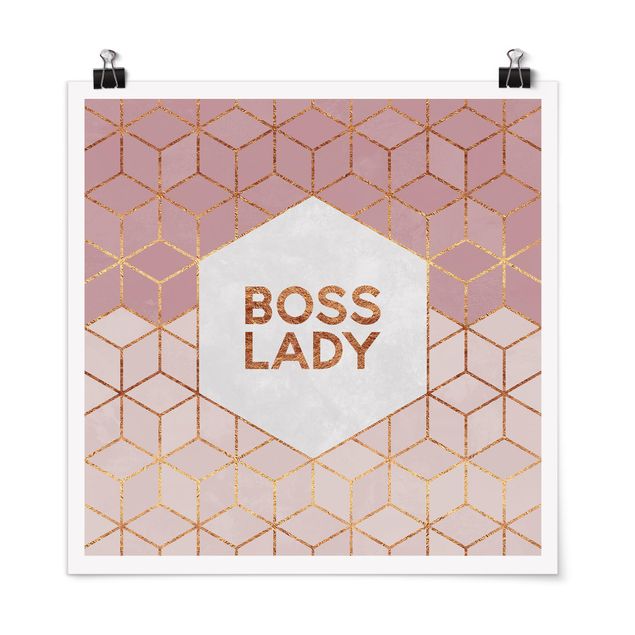 Wanddeko Flur Boss Lady Sechsecke Rosa