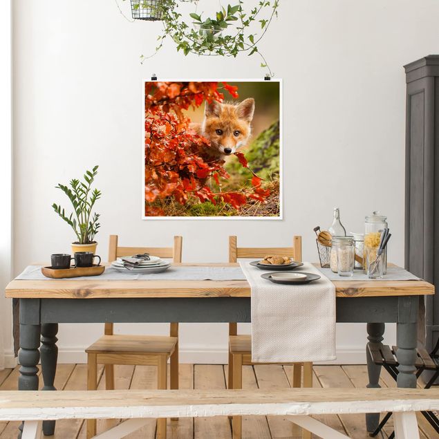 Küchen Deko Fuchs im Herbst