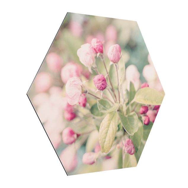 Wanddeko Esszimmer Apfelblüte Bokeh rosa