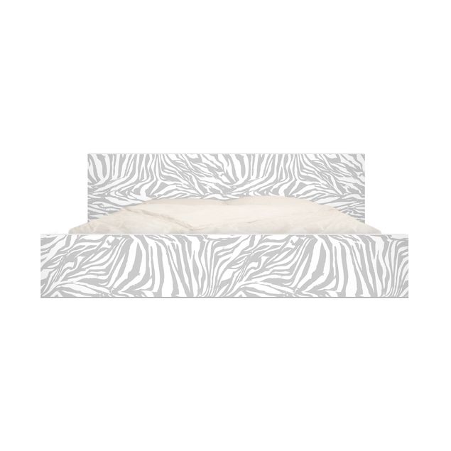 Wanddeko Streifen Zebra Design hellgrau Streifenmuster