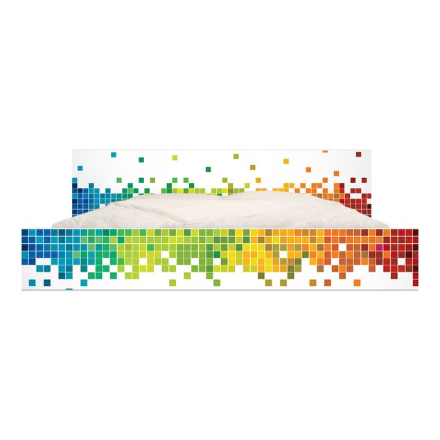 Wohndeko Geometrisch Pixel-Regenbogen