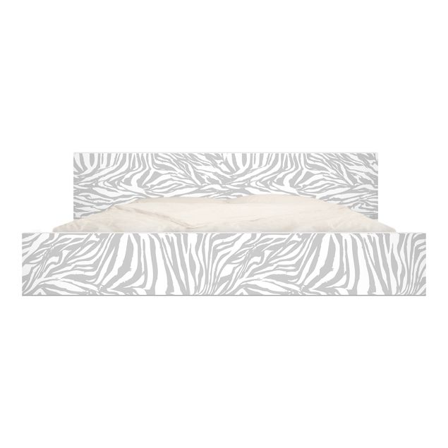 Wanddeko Streifen Zebra Design hellgrau Streifenmuster